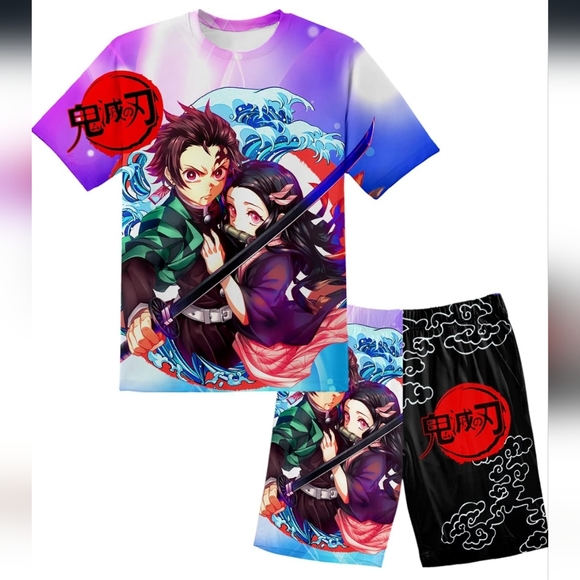 Other - Boys and Girls Anime T-Shirt Shorts Set
